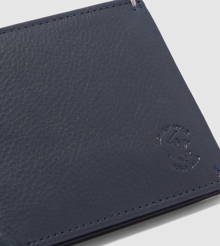 Leather Wallet-Navy