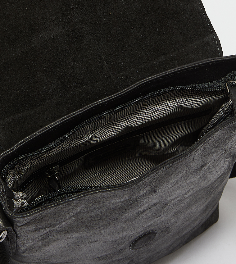 Solid Flap Closure Messenger Bag