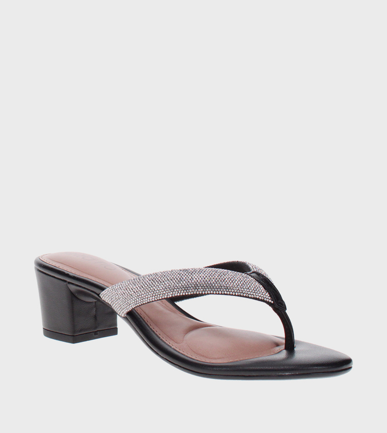 Embellished Block Heel Sandals