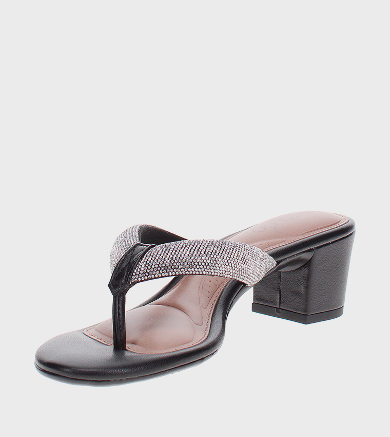 Embellished Block Heel Sandals