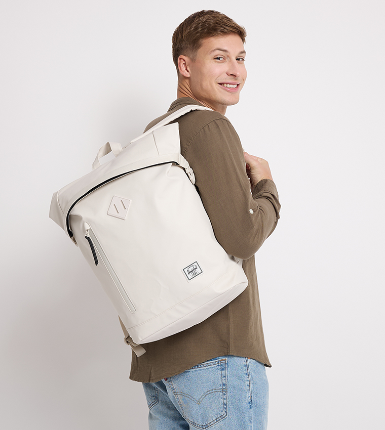 Logo Badge Roll Top Backpack