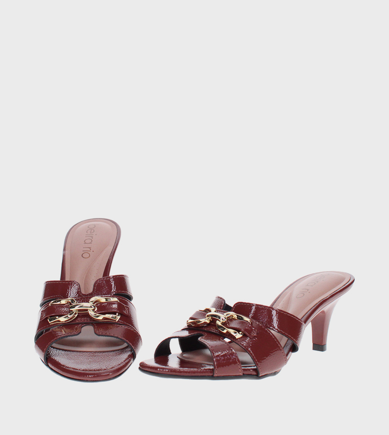 Metal Accent Heel Sandals