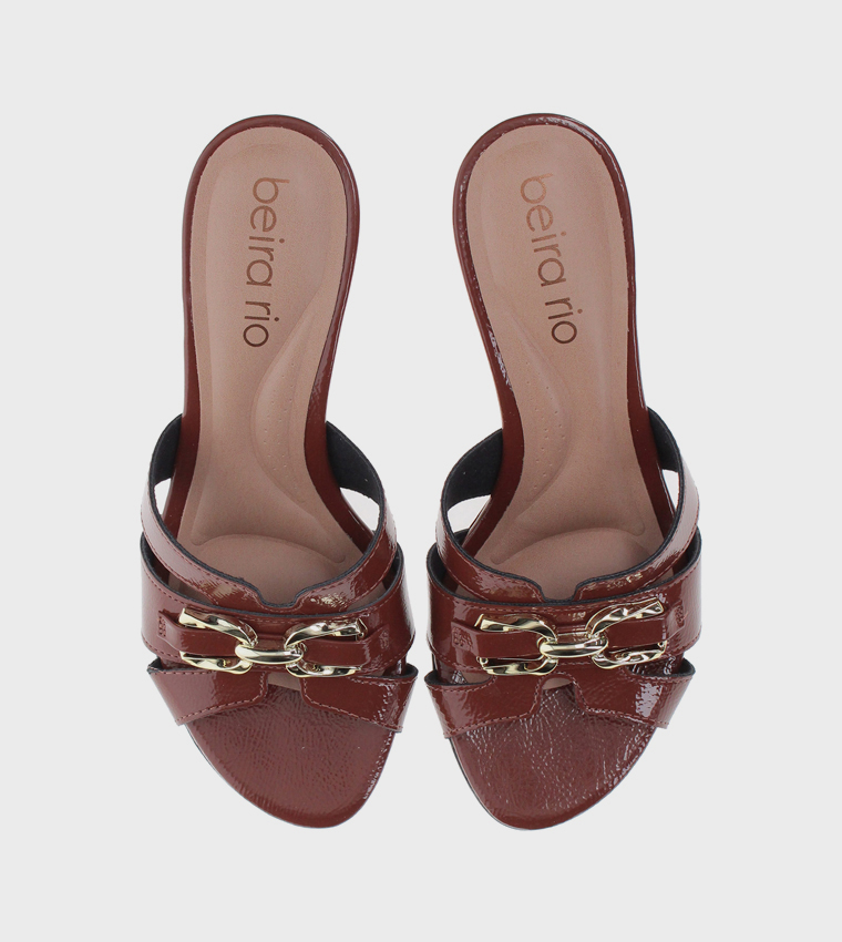 Metal Accent Heel Sandals