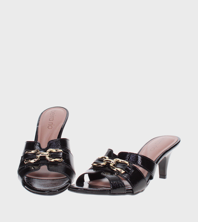 Metal Accent Heel Sandals