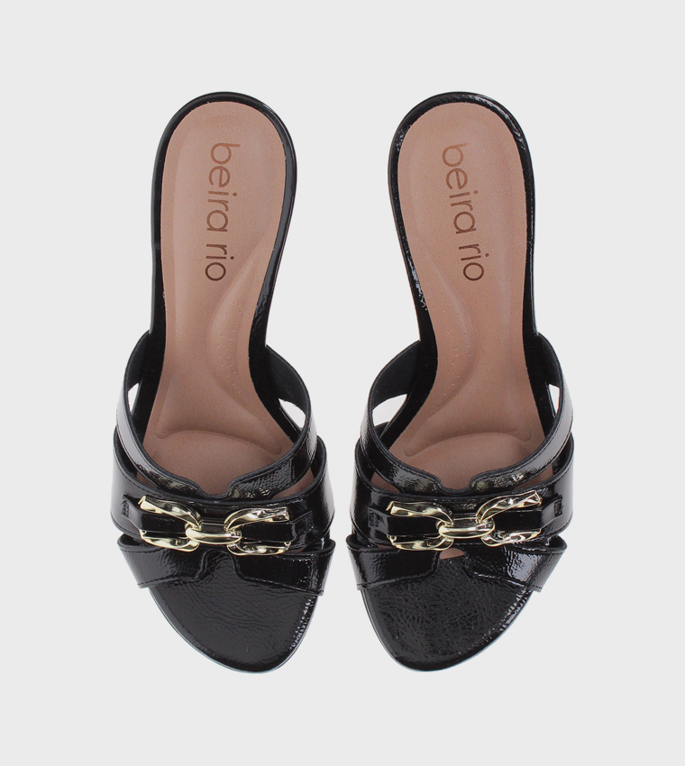 Metal Accent Heel Sandals