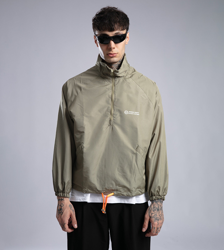 Printed High Neck Jacket
