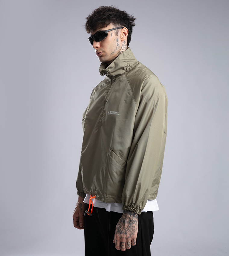 Printed High Neck Jacket