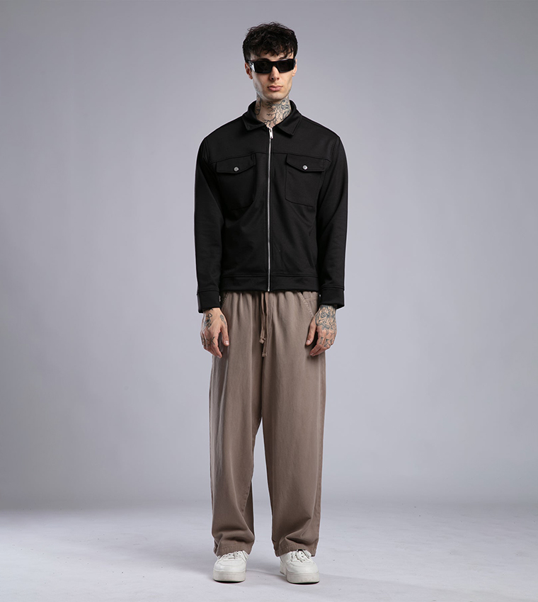 Jacket with Flap Patch Pockets