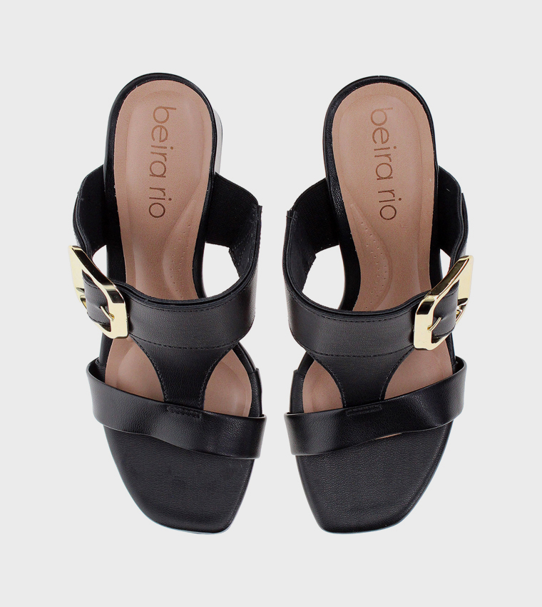 Block Heel Buckle Sandals