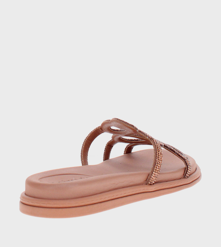 Embellished Open Toe Flat Sandals