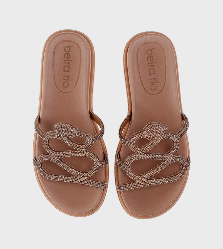 Embellished Open Toe Flat Sandals