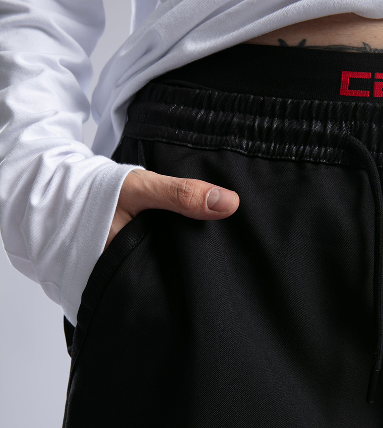 Solid Drawstring Waist Relaxed Fit Trousers