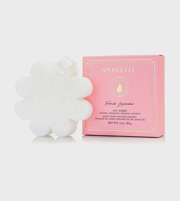 Daisy Collection French Lavender Body Wash Infused Flower Buffer - 14+Uses, 85g