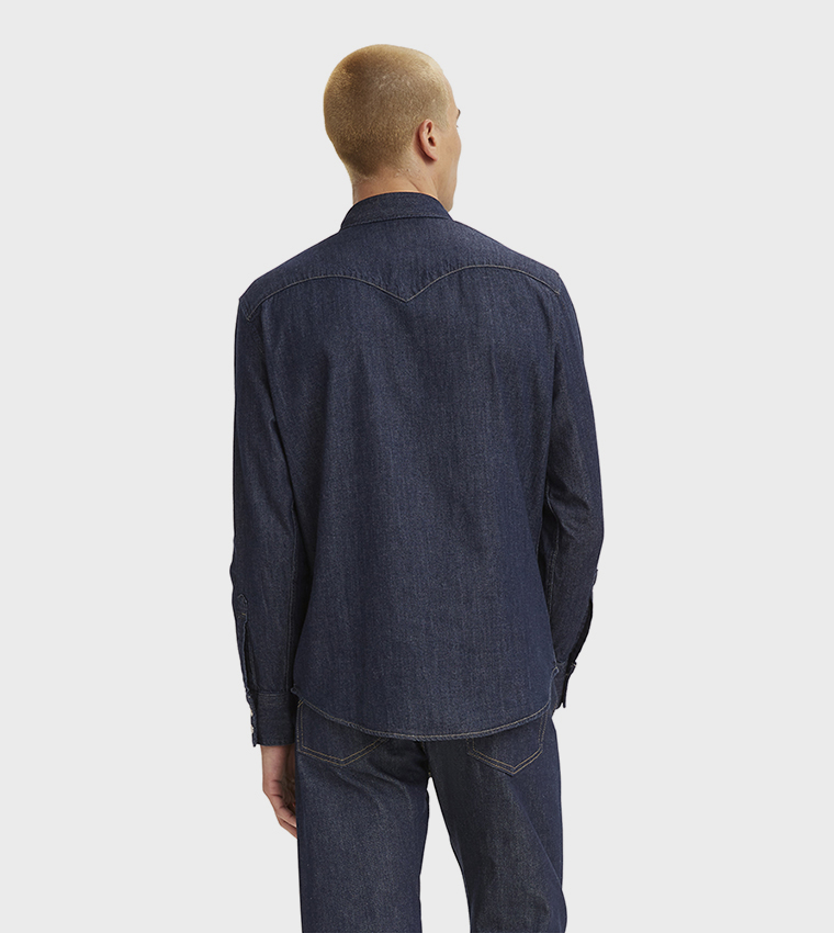 قميص جينز بكم طويل 