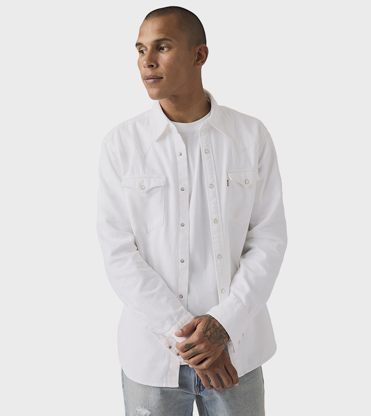 BARSTOW Long Sleeves Western Denim Shirt