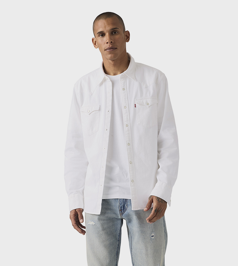 BARSTOW Long Sleeves Western Denim Shirt