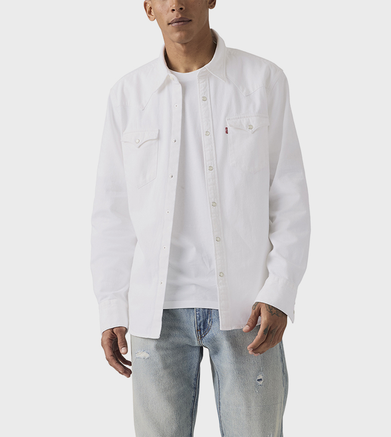 BARSTOW Long Sleeves Western Denim Shirt