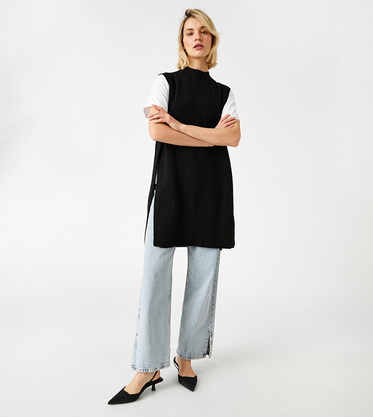 كوتون  سترات بياقة دائرية - أسود Round Neck Sweaters
