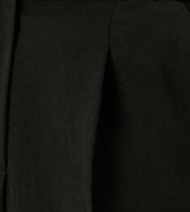 Solid Button Closure Pants