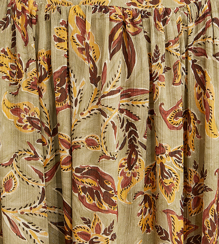 Floral Print Long Sleeves Maxi Dress