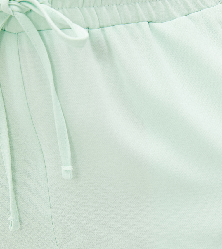 Solid Drawstring Waist Pants