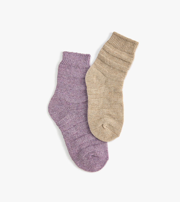 كوتون  جوارب للمنتصف الساق  - متعدد Calf Length Socks