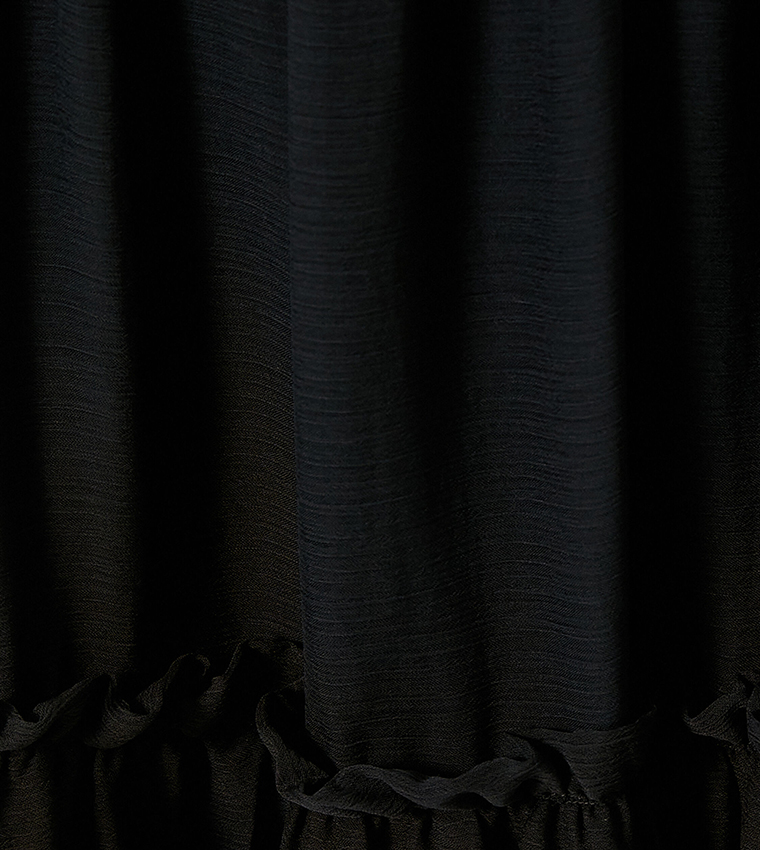 Elastic Waist Tiered Midaxi Skirt