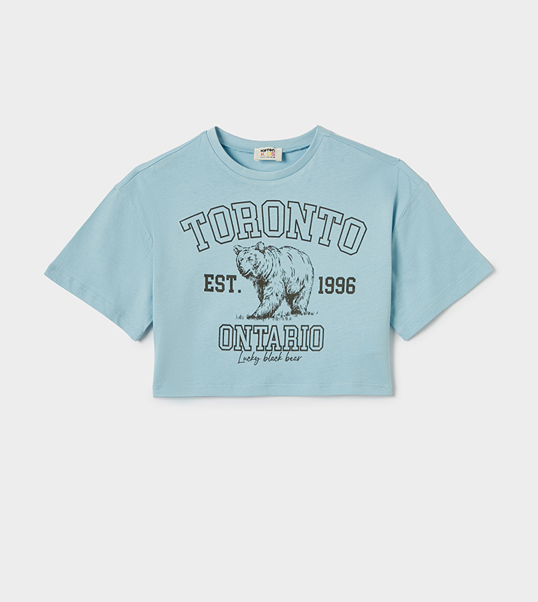 Printed Short Sleeves Crop T-Shirt