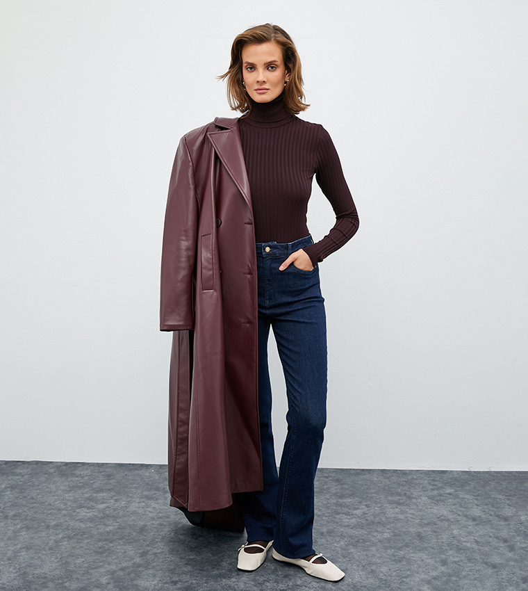 Koton  Turtleneck Sweaters - Maroon Sweaters