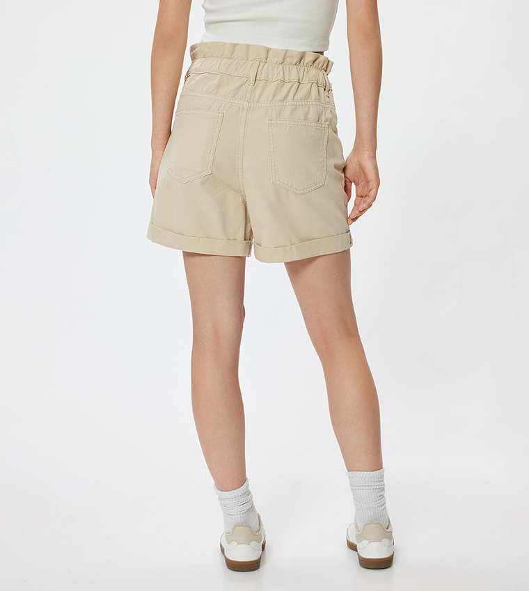 Solid High Waist Shorts