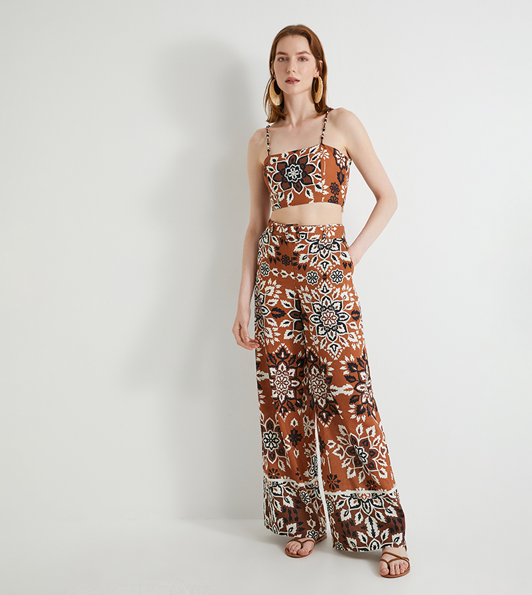 كوتون  توبات قصيرة - بني  Cropped Tops
