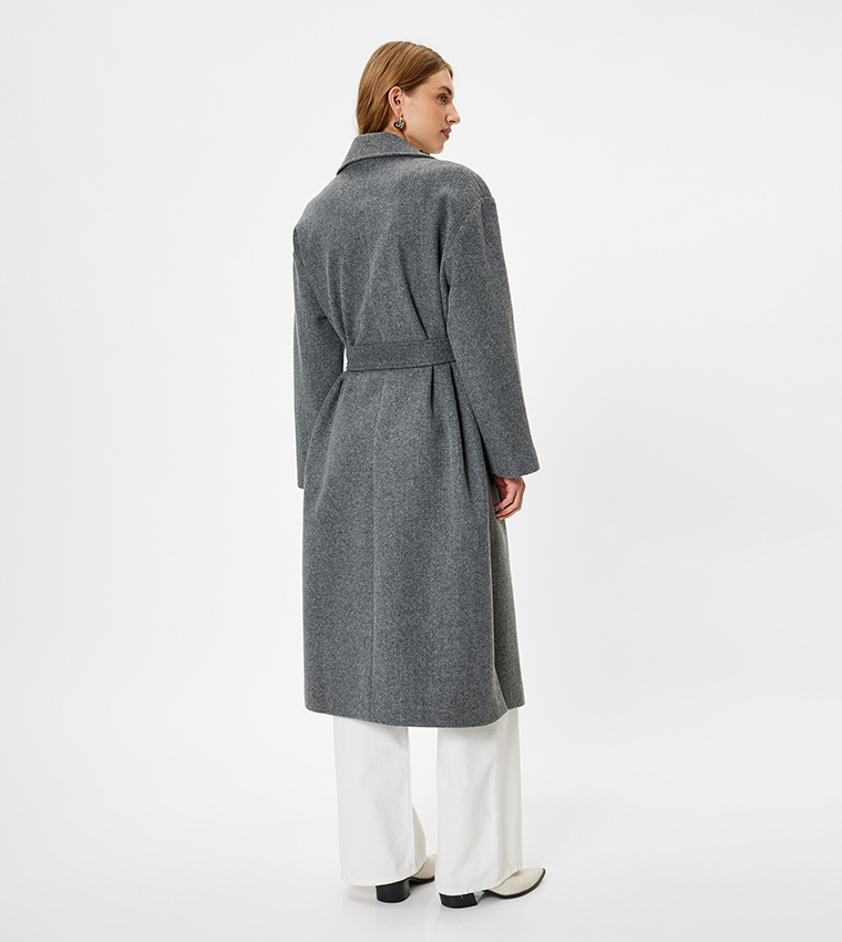 Textured Belted Overcoat