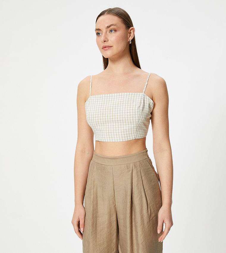 كوتون  توبات قصيرة - بيج فاتح  Cropped Tops