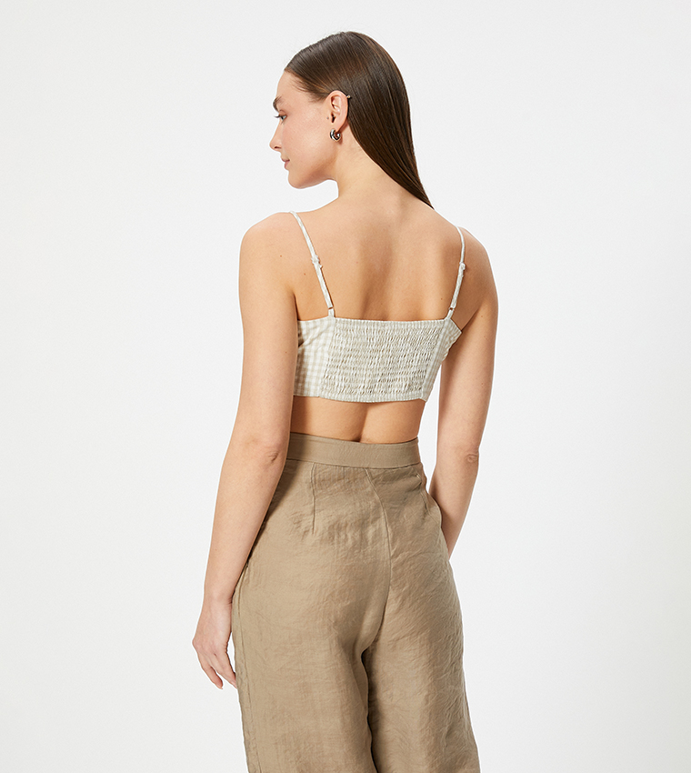 كوتون  توبات قصيرة - بيج فاتح  Cropped Tops