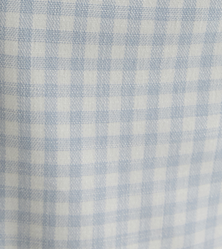 Gingham Patterned Straight Fit Pants