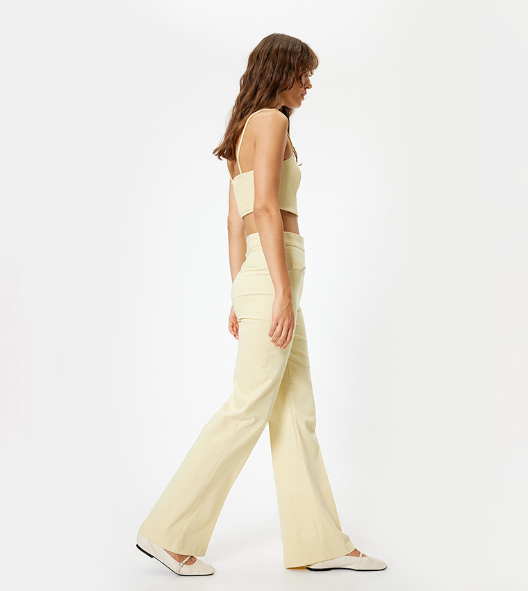 Textured Flared Pants