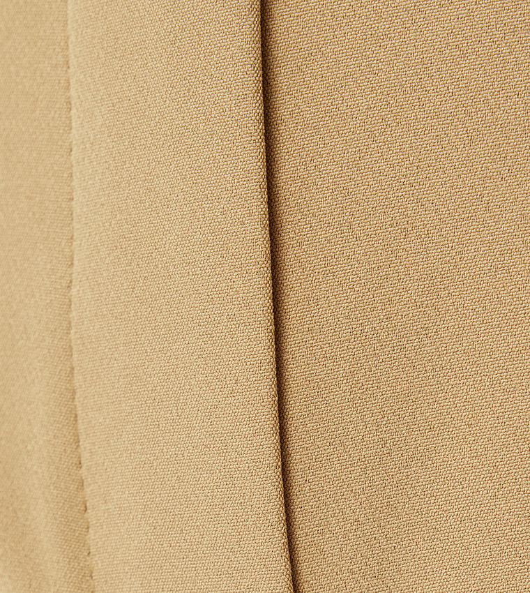 Solid High Rise Cropped Pants