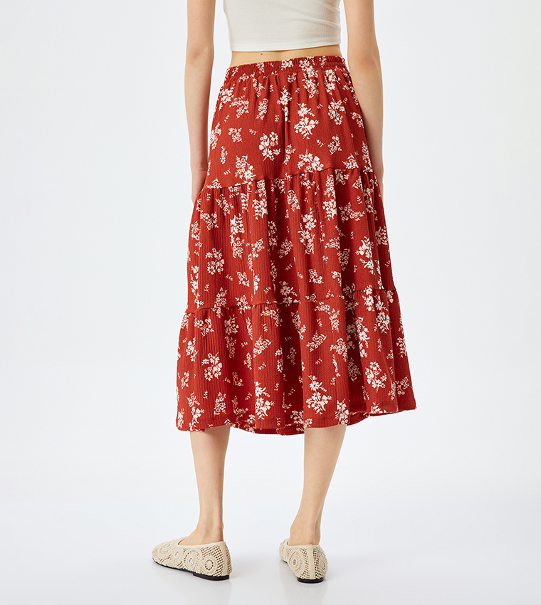 Floral Printed Midi Skirt