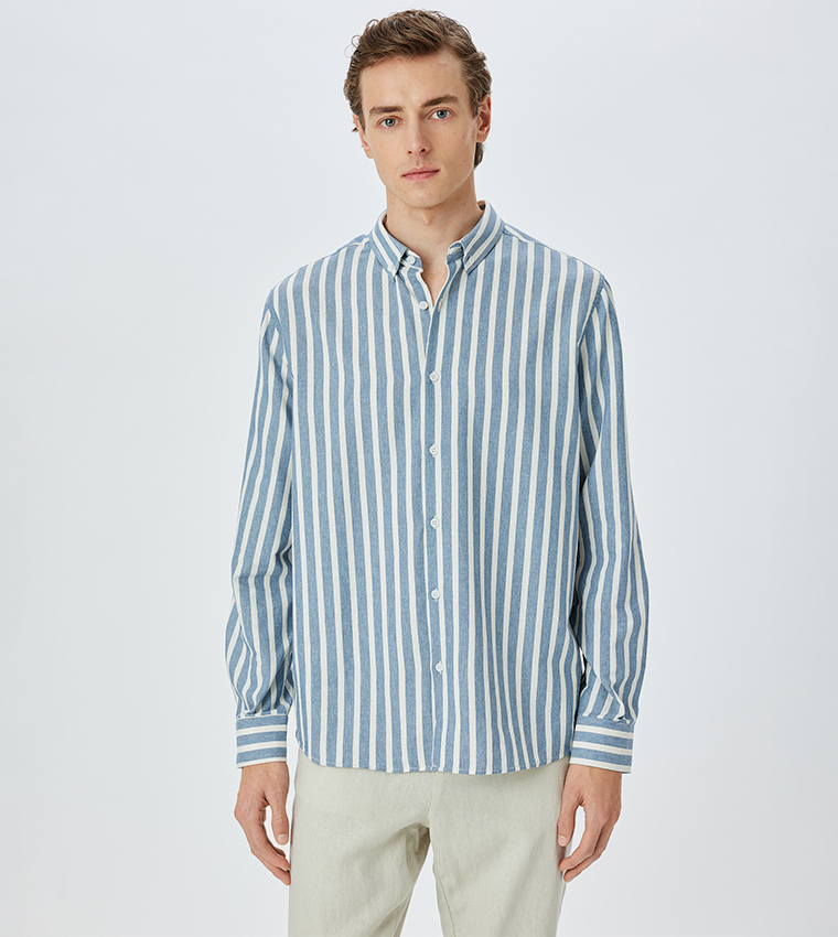 Striped Long Sleeves Slim Fit Shirt