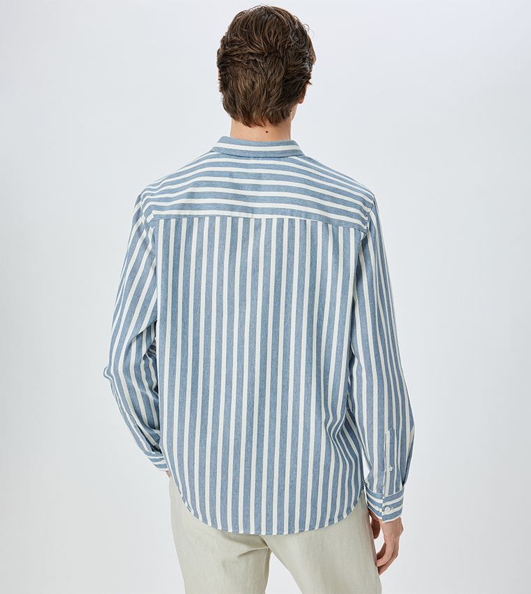 Striped Long Sleeves Slim Fit Shirt