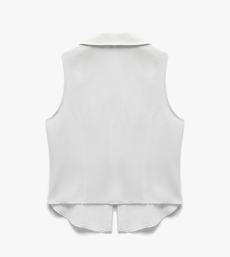 Solid Sleeveless Crop Shirt