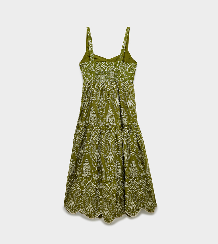 Printed Strappy Midi Dress