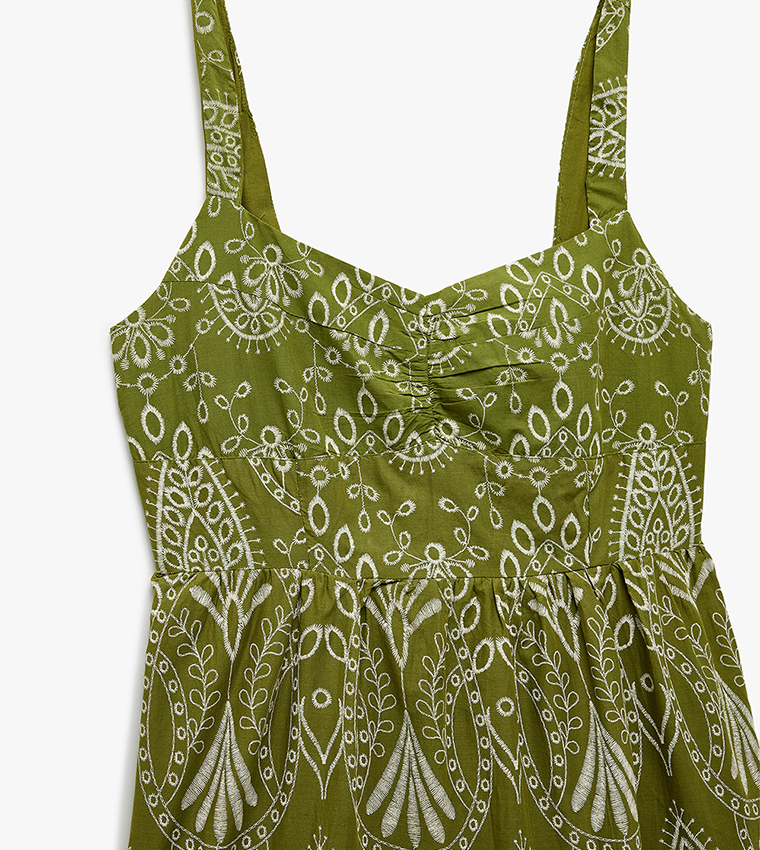 Printed Strappy Midi Dress