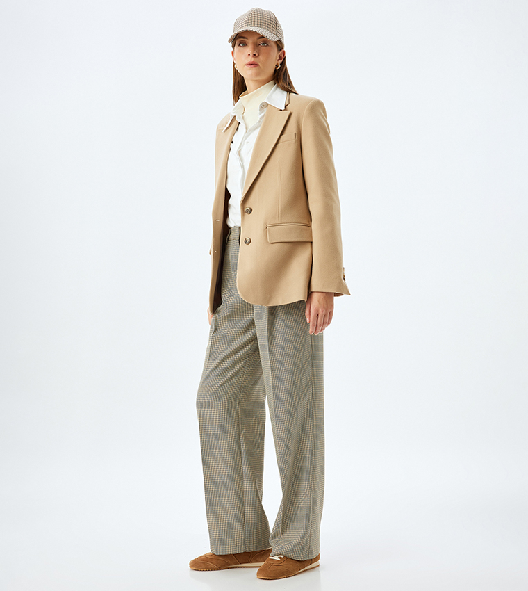 Plaid High Waist Formal Pants