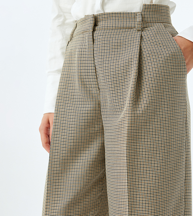 Plaid High Waist Formal Pants