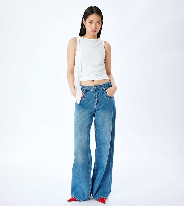 كوتون  توبات بلا أكمام  - أبيض Sleeveless Tops