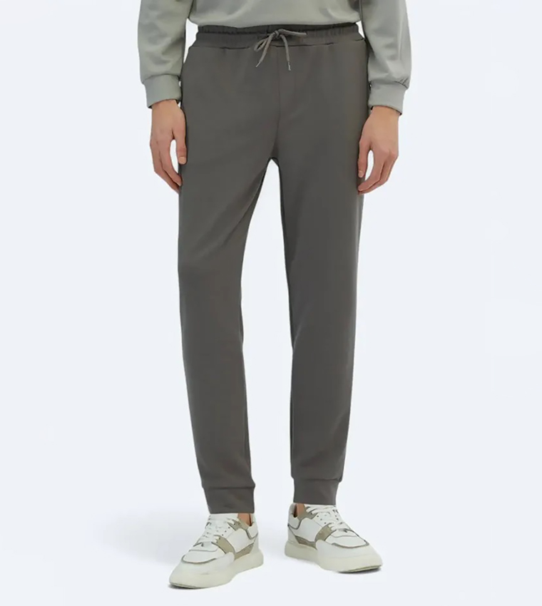 Solid Drawstring Waist Joggers