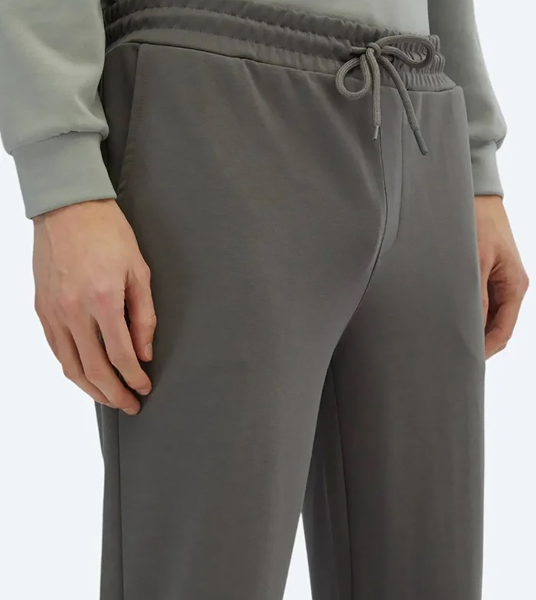 Solid Drawstring Waist Joggers