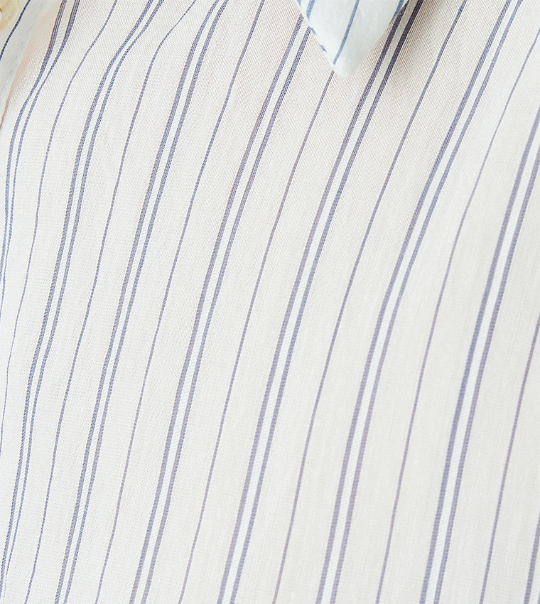 Striped Long Sleeves Oversized Shirt Dress