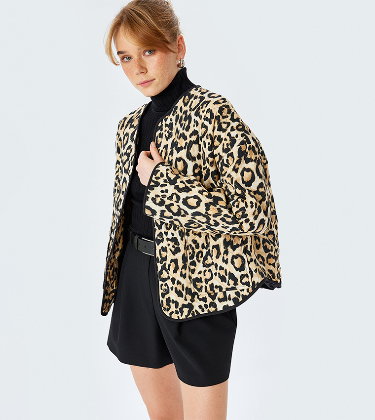 Leopard Print Long Sleeves Jacket